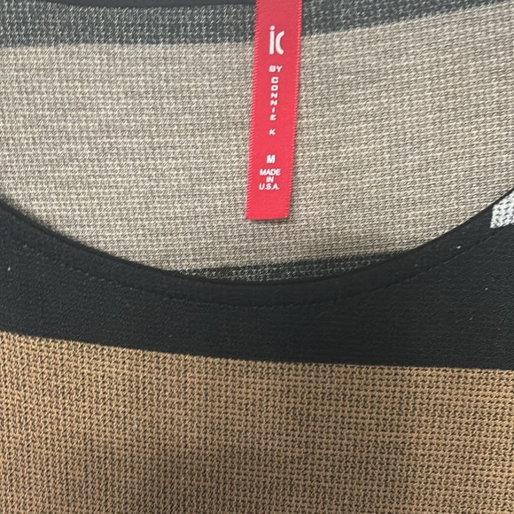 IC Connie K Top Shirt Tunic M black, brown Artisan asymmetrical Abstract top - Picture 5 of 8